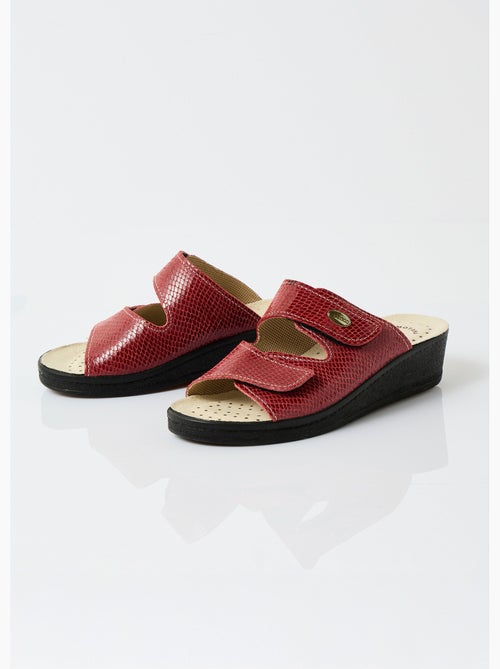 Mules scratchées grande largeur cuir - Afibel - Kiabi