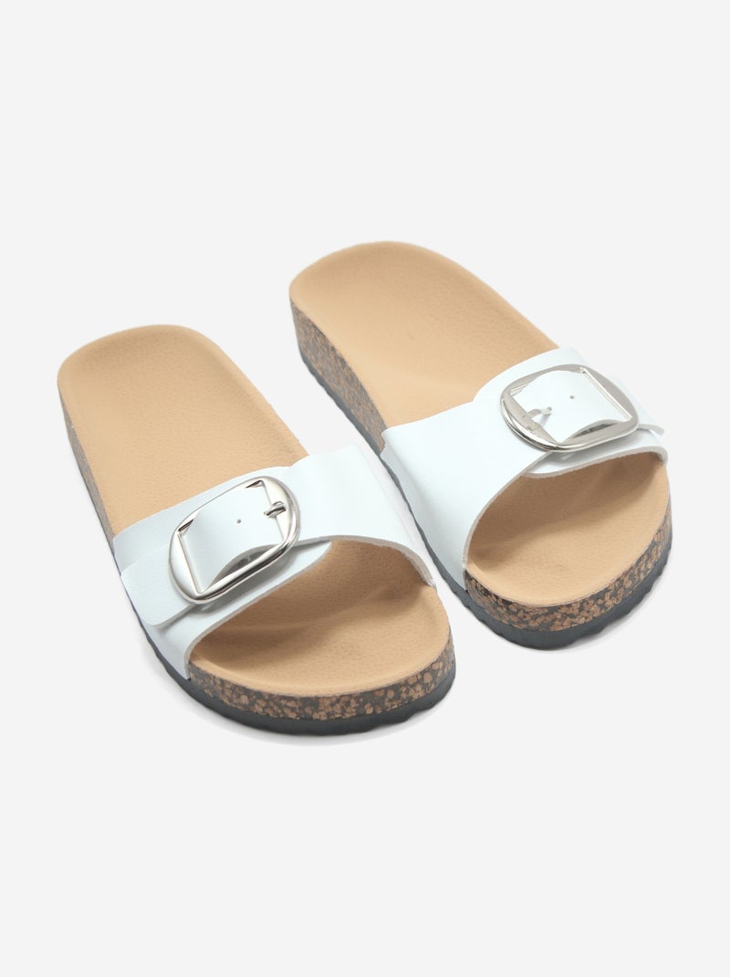 Mules simple bride moulé Blanc - Kiabi