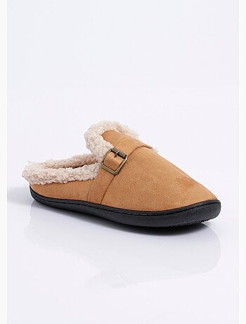 Mules suédine fourrées, antidérapantes - AFIBEL