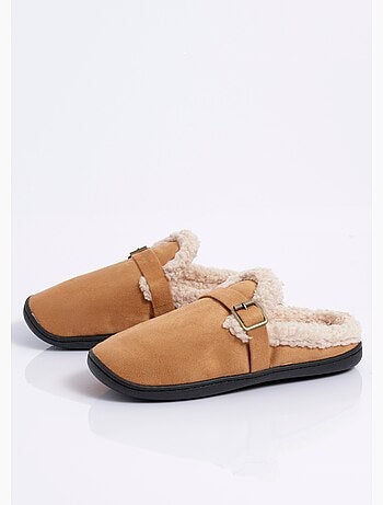 Mules suédine fourrées, antidérapantes - AFIBEL