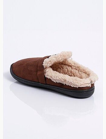 Mules suédine fourrées, antidérapantes - AFIBEL