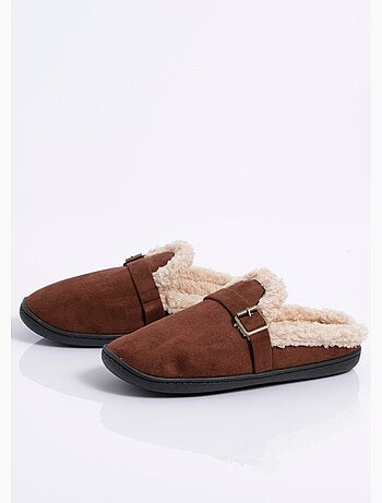 Mules suédine fourrées, antidérapantes - AFIBEL