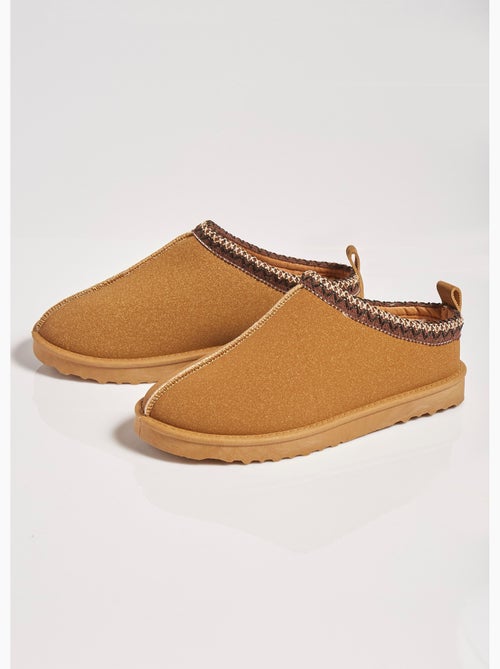 Mules suédine plates détails ethniques - AFIBEL - Kiabi