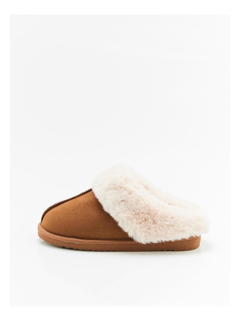 Mules Thermolactyl imitation fourrure - Damart Marron noisette - Kiabi
