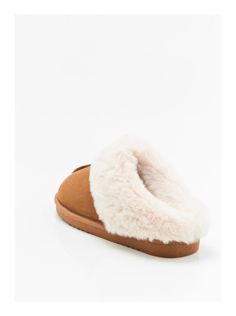 Mules Thermolactyl imitation fourrure - Damart Marron noisette - Kiabi