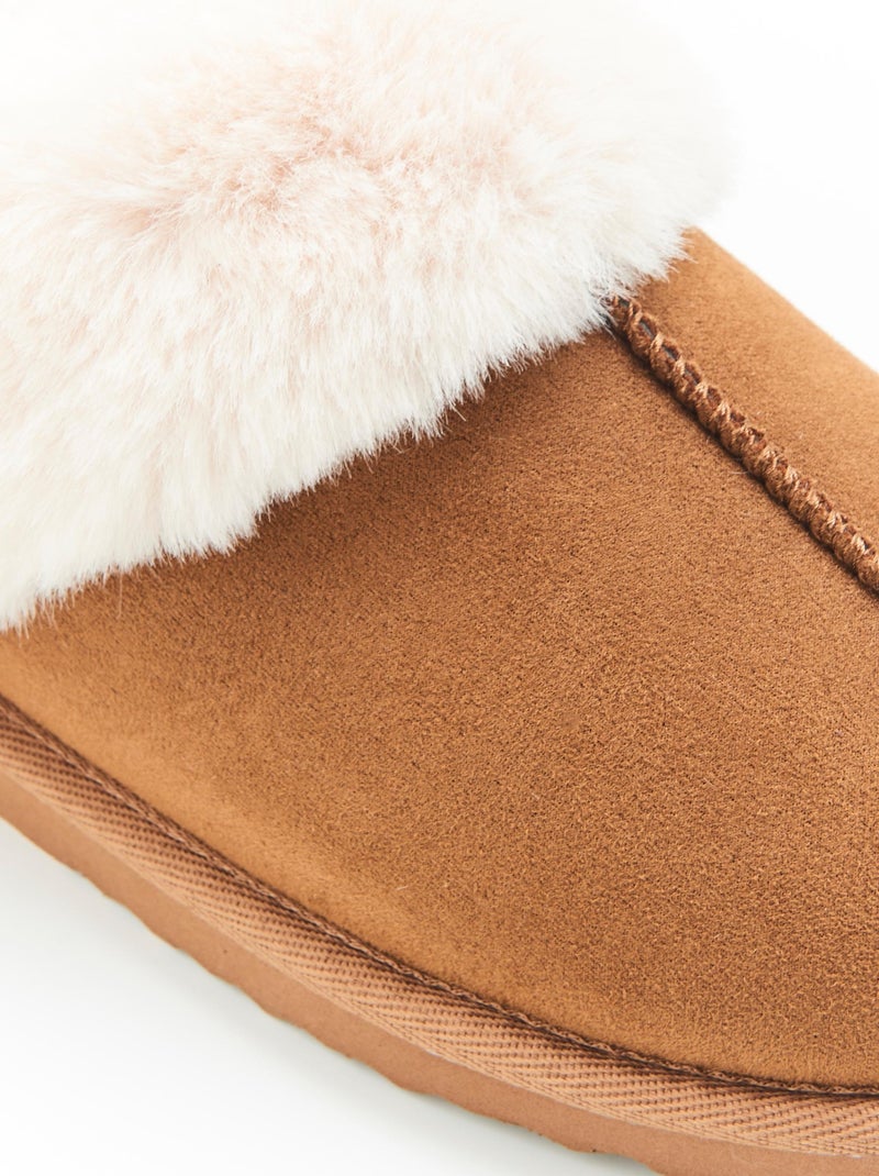 Mules Thermolactyl imitation fourrure - Damart Marron noisette - Kiabi