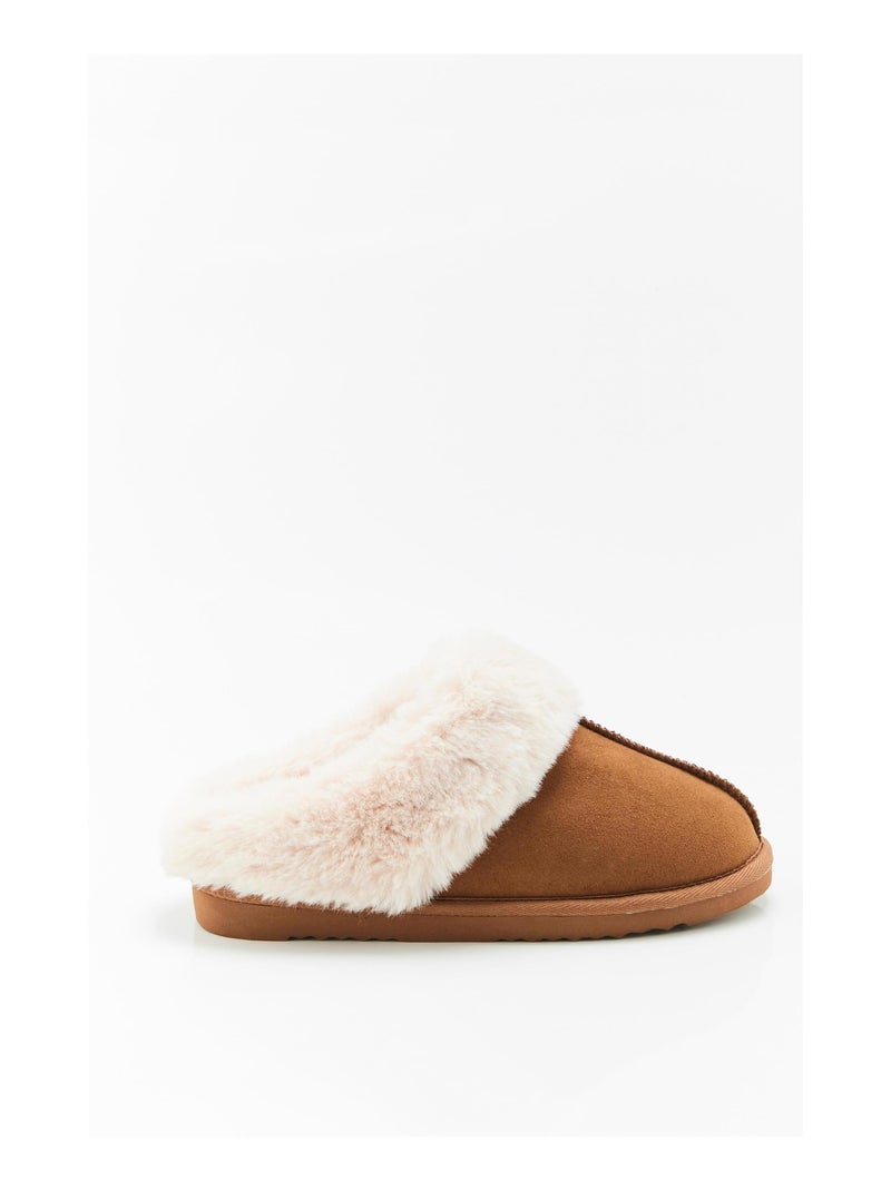 Mules Thermolactyl imitation fourrure - Damart Marron noisette - Kiabi