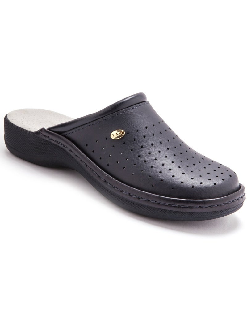Mules ultra légères en cuir - PEDICONFORT Bleu marine - Kiabi