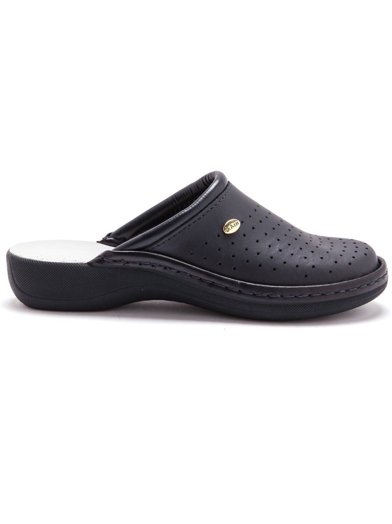 Mules ultra légères en cuir - PEDICONFORT Bleu marine - Kiabi