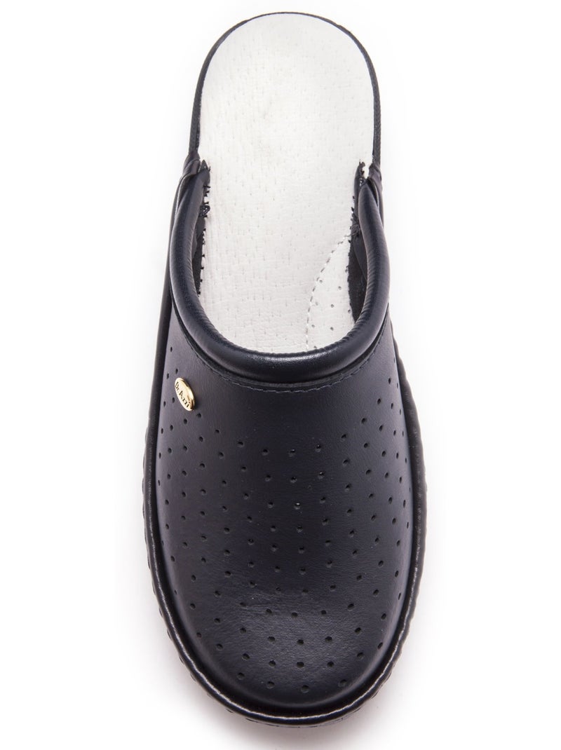 Mules ultra légères en cuir - PEDICONFORT Bleu marine - Kiabi