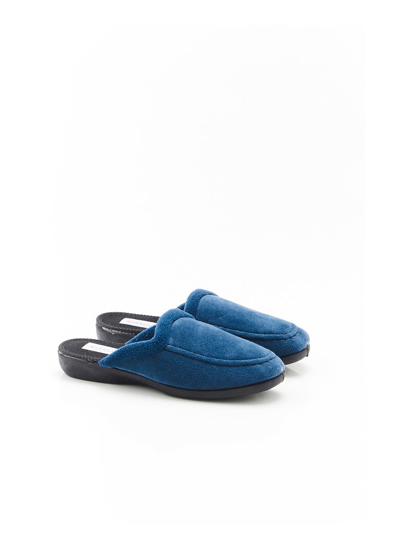 Mules velours - Damart Bleu marine - Kiabi
