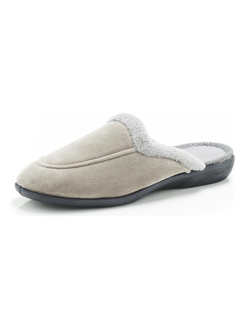 Mules velours - Damart Gris - Kiabi