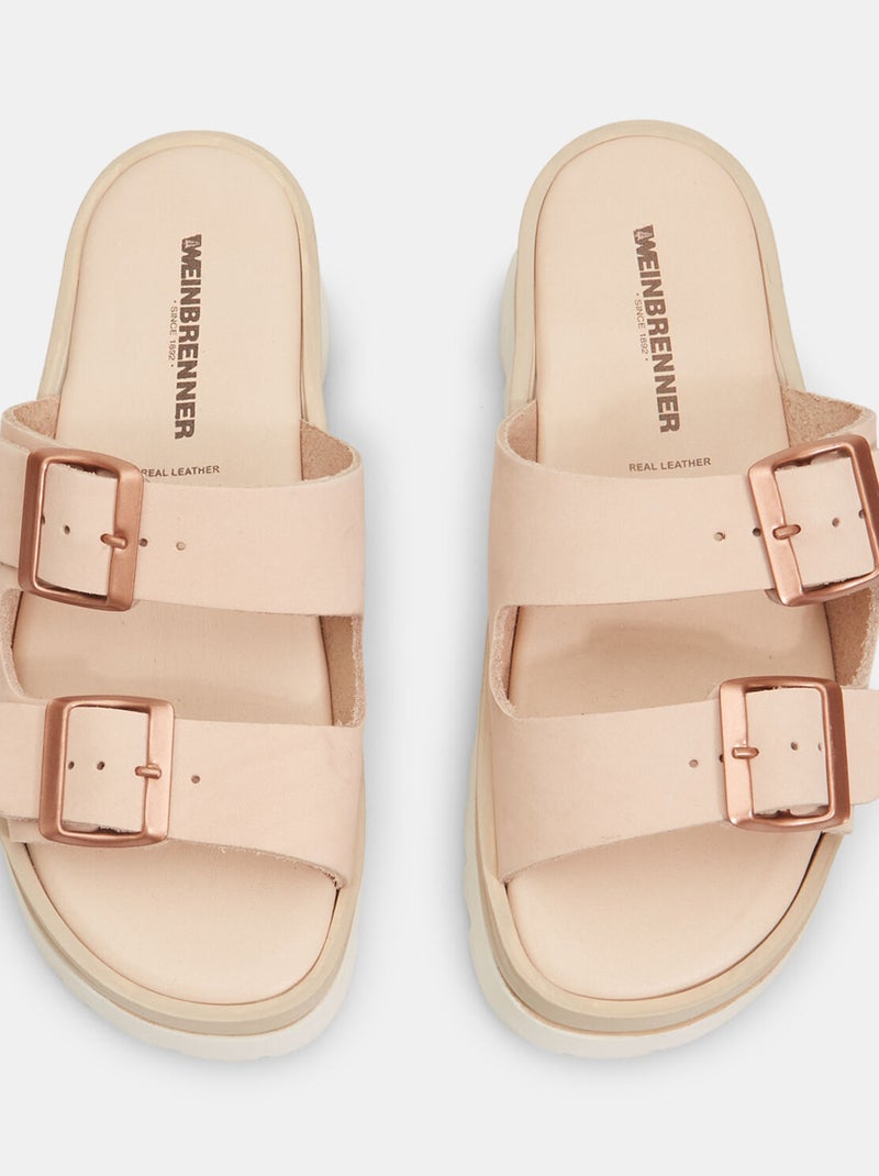 Mules Weinbrenner en cuir avec semelle crantée BATA Beige - Kiabi