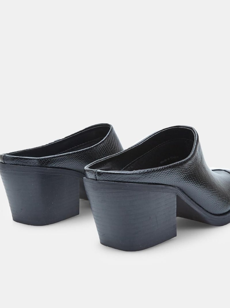 Mules Western à talons confortables  BATA Noir - Kiabi