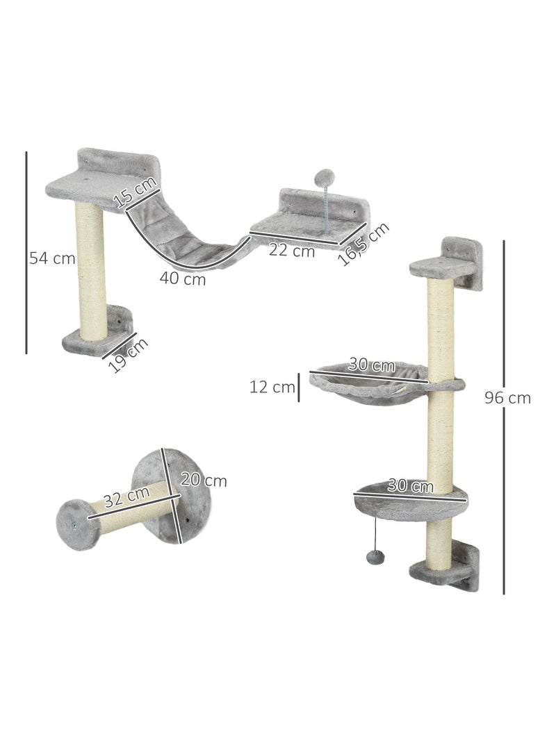 Mur d'escalade pour chat - griffoirs, plateformes, panier, hamac, jeux boules - gris Gris - Kiabi