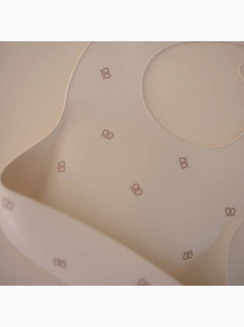 Mushie - Bavoir à poche en silicone Ecru - Kiabi