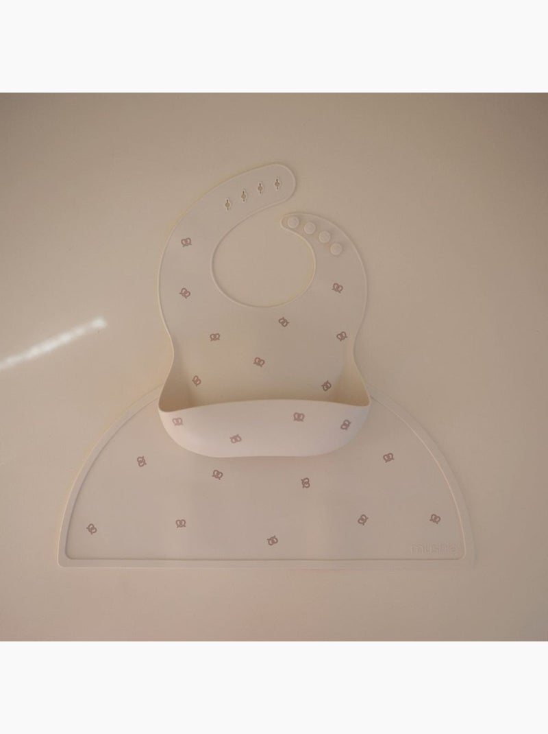 Mushie - Bavoir à poche en silicone Ecru - Kiabi