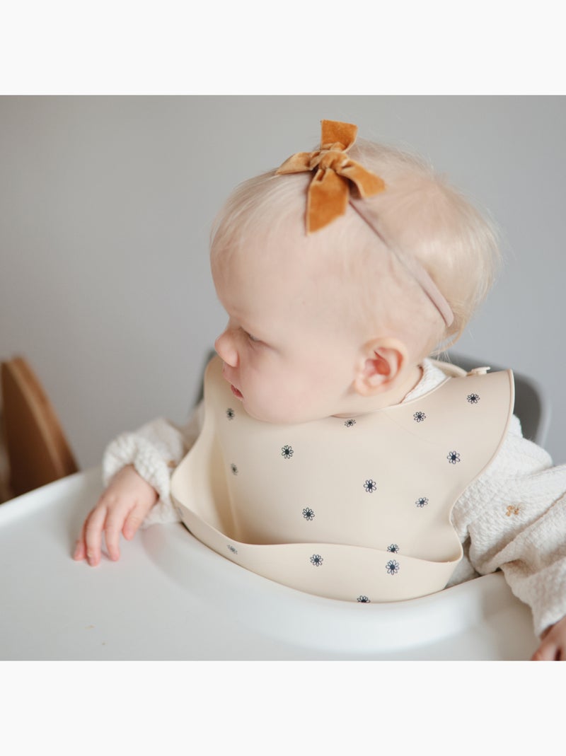 Mushie - Bavoir à poche en silicone Ecru - Kiabi