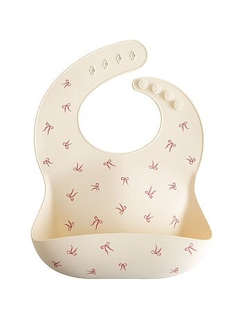 Mushie - Bavoir à poche en silicone