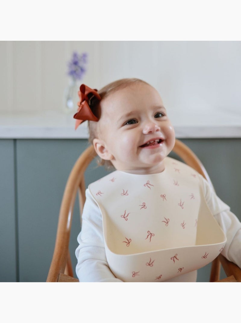 Mushie - Bavoir à poche en silicone Ecru - Kiabi