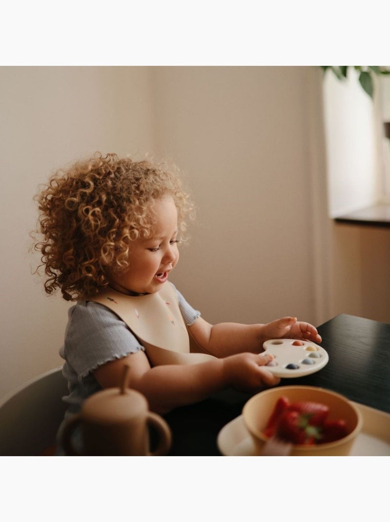 Mushie - Bavoir à poche en silicone Marron - Kiabi