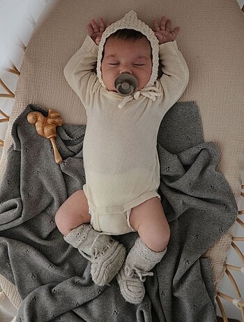 Mushie - Couverture Pointelle en coton bio