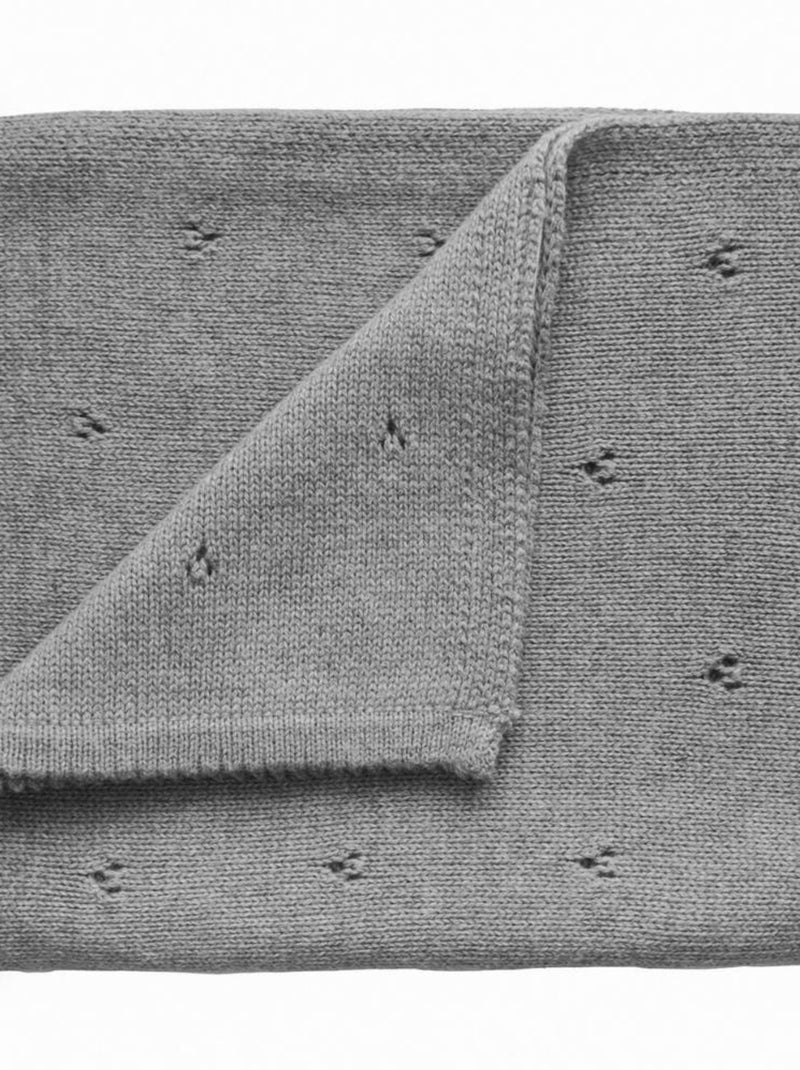 Mushie - Couverture Pointelle en coton bio Gris - Kiabi