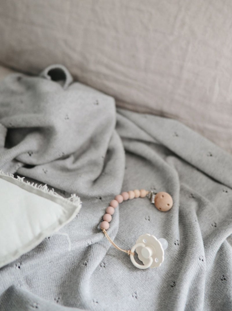 Mushie - Couverture Pointelle en coton bio Gris - Kiabi