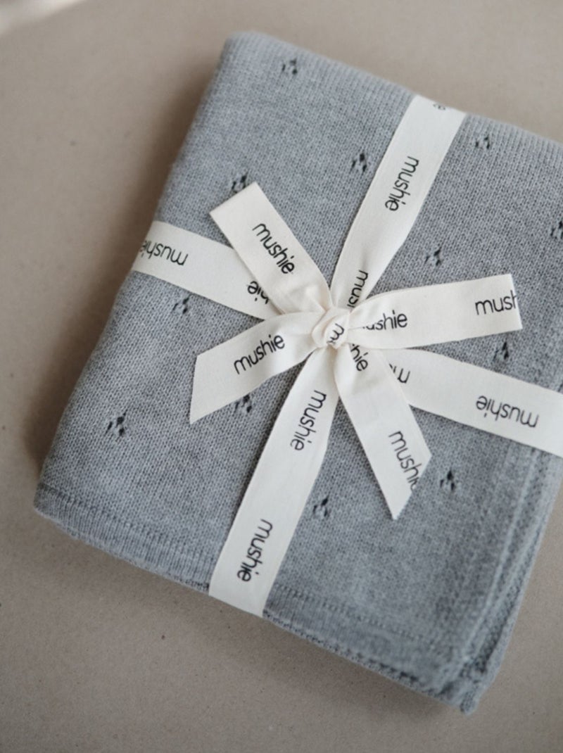 Mushie - Couverture Pointelle en coton bio Gris - Kiabi
