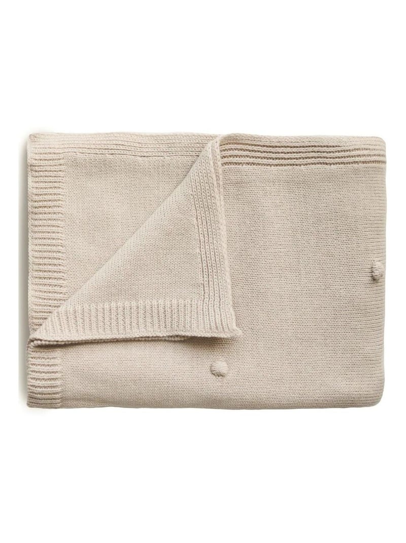 Mushie - Couverture texturée en coton bio Ecru - Kiabi