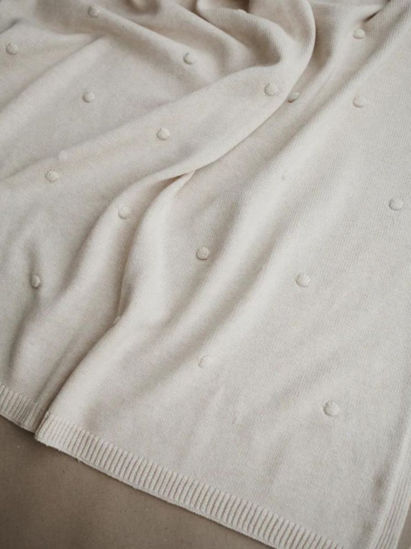 Mushie - Couverture texturée en coton bio Ecru - Kiabi