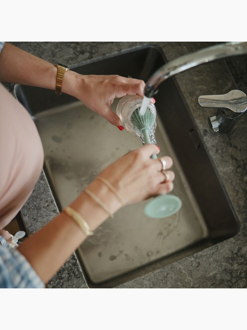 Mushie - Goupillon en silicone Vert d'eau - Kiabi