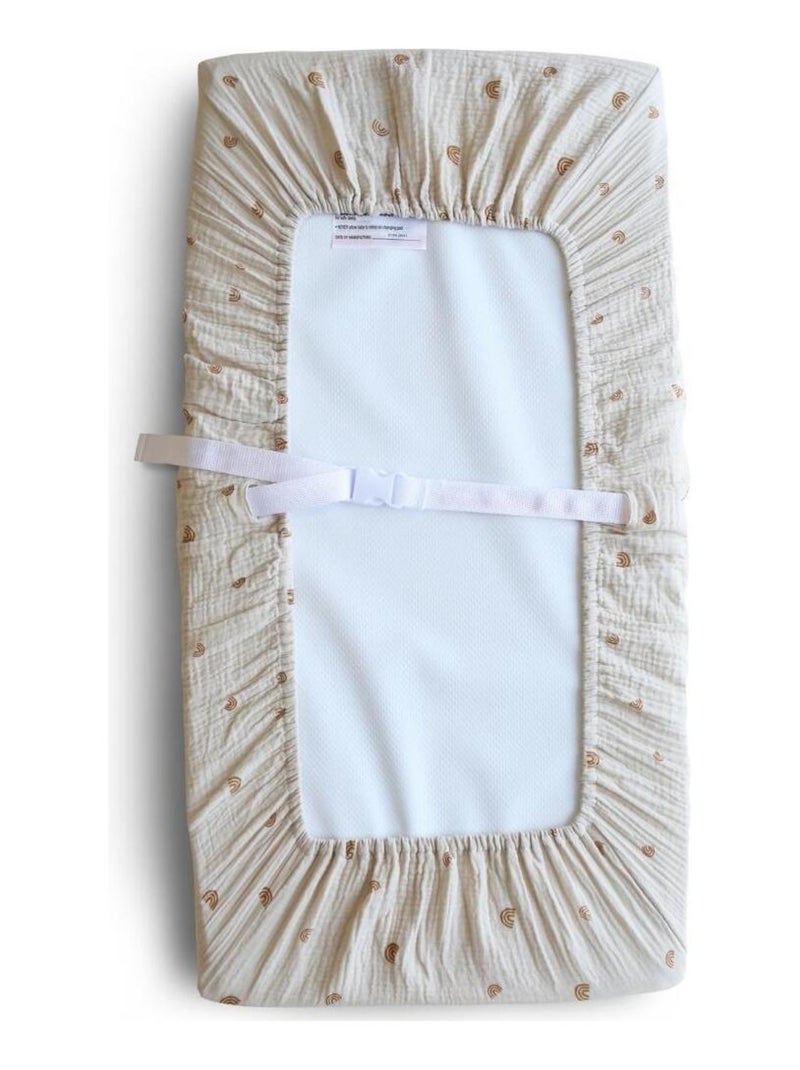 Mushie - Housse de matelas à langer en coton bio Ecru - Kiabi