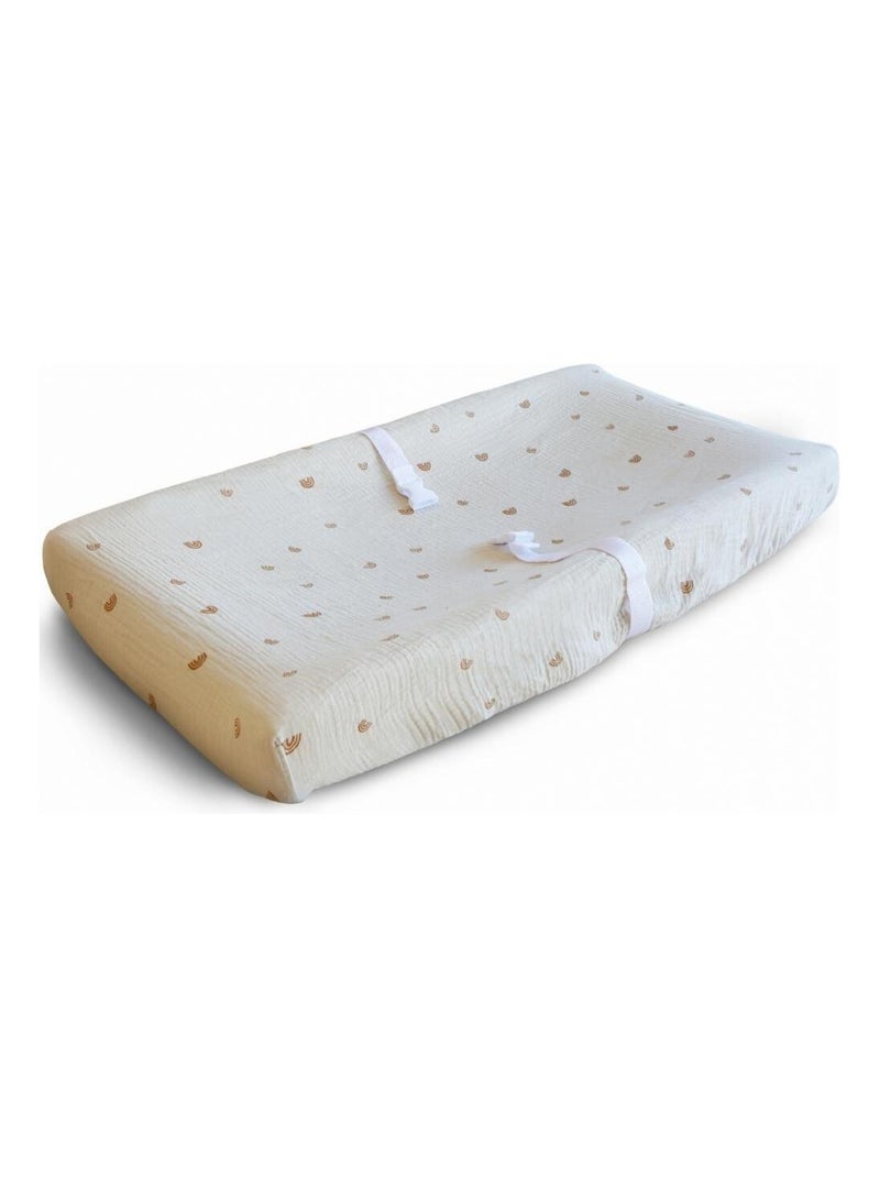 Mushie - Housse de matelas à langer en coton bio Ecru - Kiabi