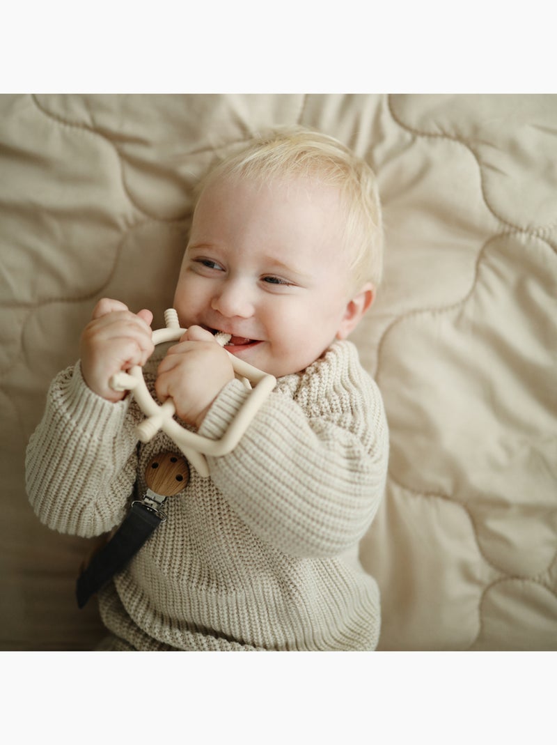 Mushie - Jouet de dentition en silicone No Drop Rose - Kiabi