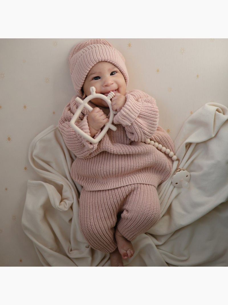 Mushie - Jouet de dentition en silicone No Drop Rose - Kiabi