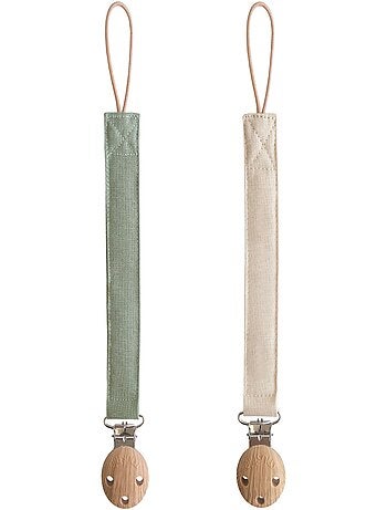 Mushie - Lot de 2 attaches-sucettes en lin