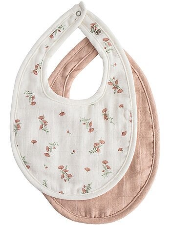 Mushie - Lot de 2 bavoirs en mousseline
