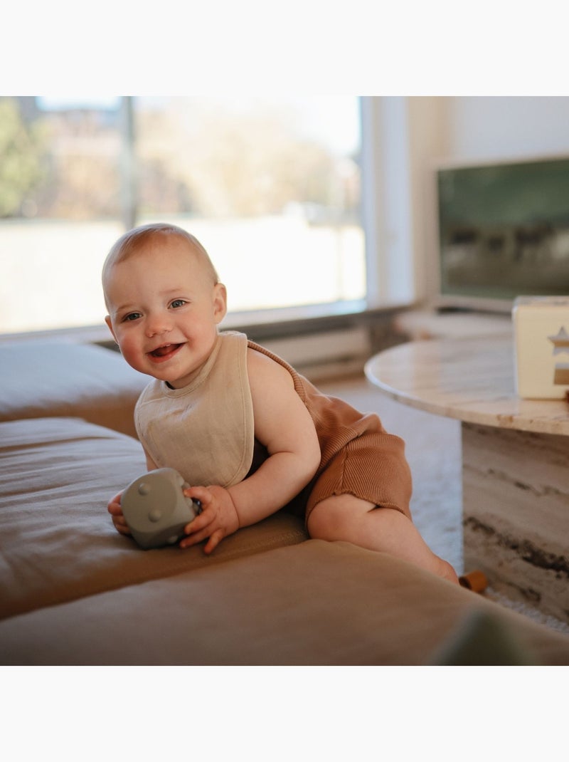 Mushie - Lot de 2 bavoirs en mousseline Vert d'eau - Kiabi