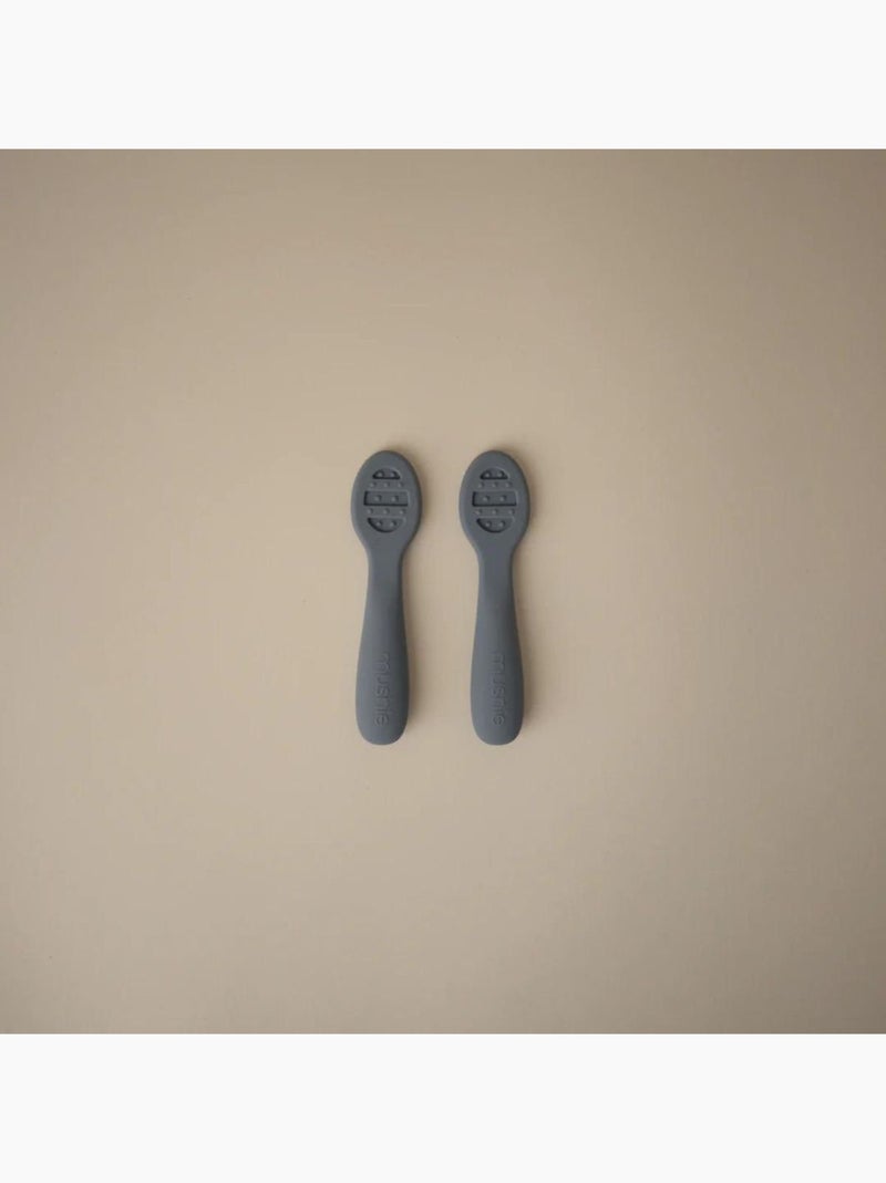 Mushie - Lot de 2 cuillères d'apprentissage Bleu - Kiabi