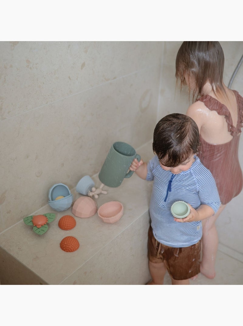 Mushie - Lot de 3 jouets sensoriels Nesting Spheres Bleu - Kiabi