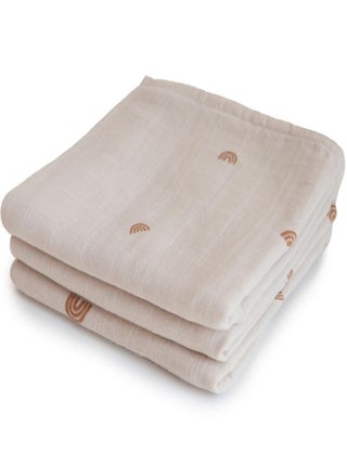 Mushie - Lot de 3 langes en coton bio