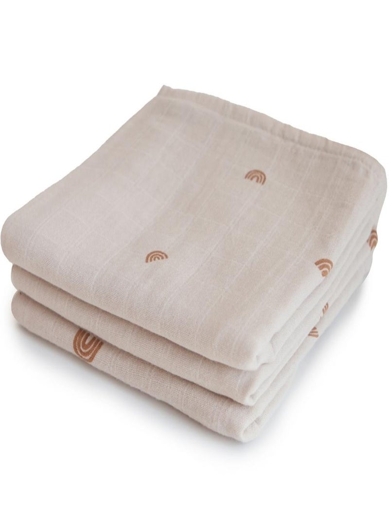 Mushie - Lot de 3 langes en coton bio Blanc - Kiabi