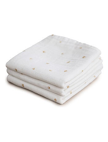 Mushie - Lot de 3 langes en coton bio