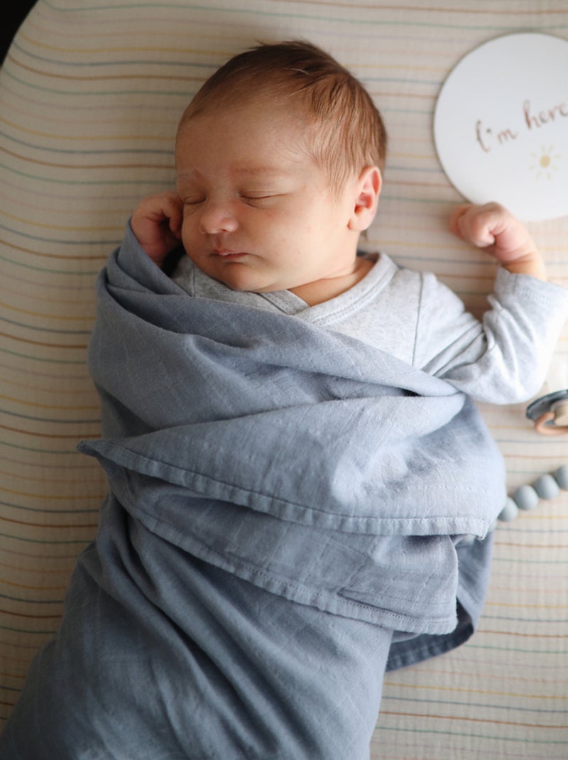 Mushie - Maxi lange en coton bio Bleu - Kiabi