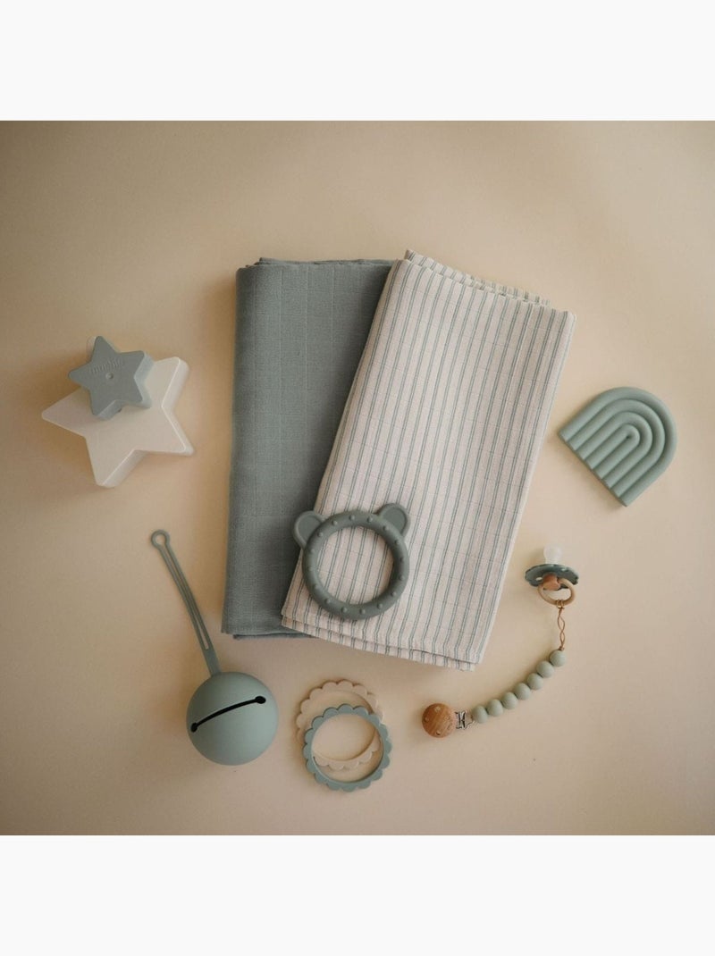 Mushie - Maxi lange en coton bio Vert d'eau - Kiabi