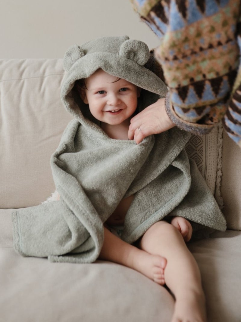 Mushie - Poncho de bain Bear Ecru - Kiabi