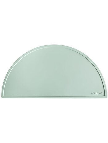 Mushie - set de table en silicone vert cambridge blue pour enfant