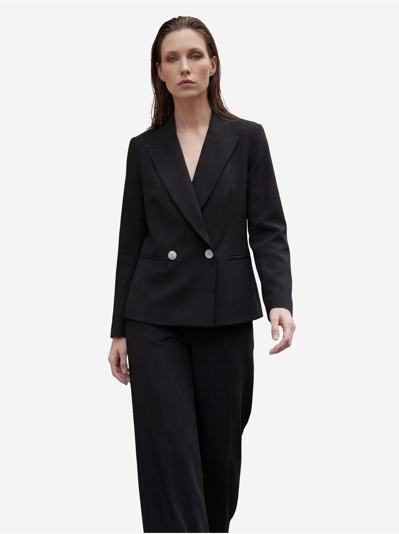 My fashion blazer à col châle boutonné Noir - Kiabi