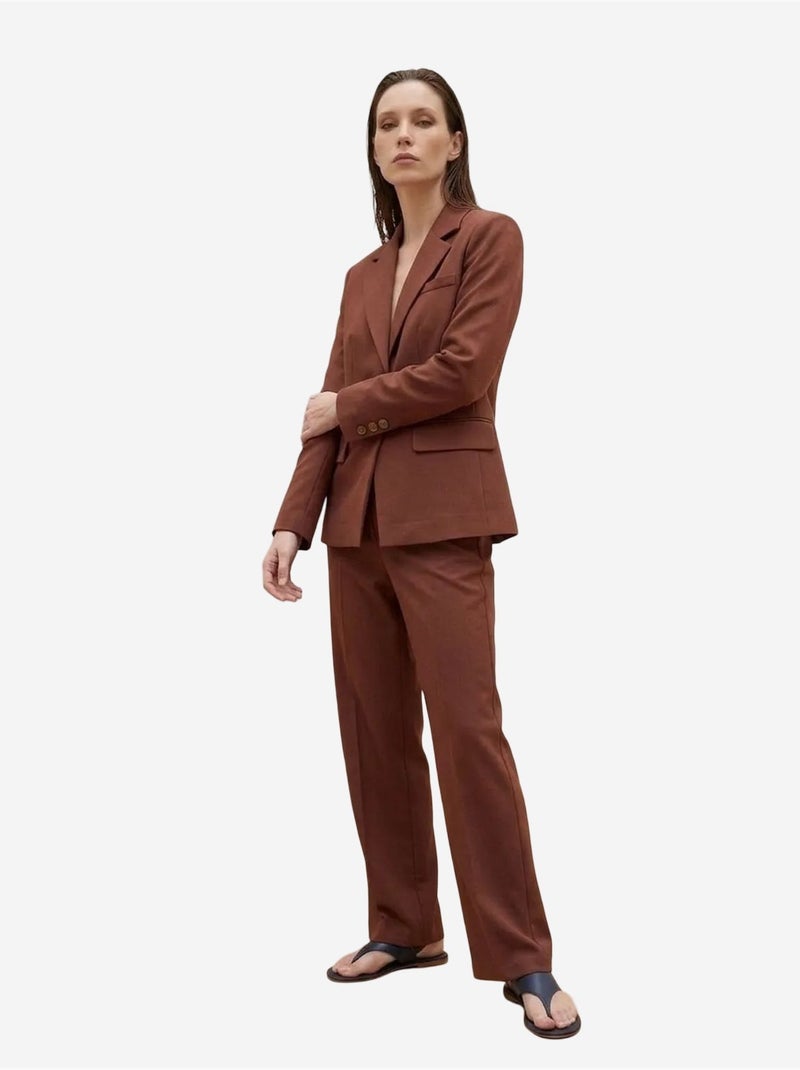 My fashion blazer femme à coupe régulière Marron chocolat - Kiabi